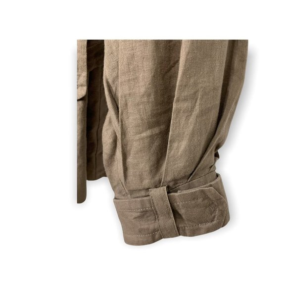 Zara Woman Khaki Linen Waist Tie Blazer Small - Picture 4 of 10